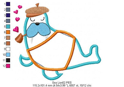 Cute Sea Lion - Applique