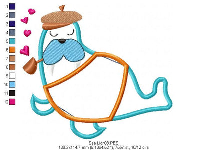 Cute Sea Lion - Applique