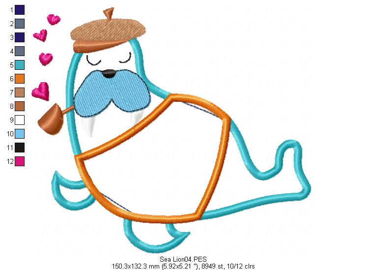 Cute Sea Lion - Applique