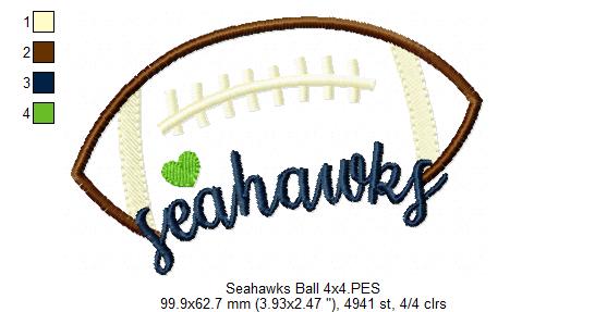 Seahawks – Satin Stitch – Machine Embroidery Design