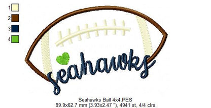 Seahawks – Satin Stitch – Machine Embroidery Design