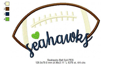 Seahawks – Satin Stitch – Machine Embroidery Design