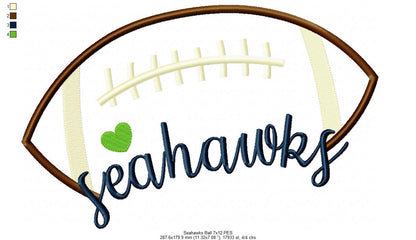 Seahawks – Satin Stitch – Machine Embroidery Design
