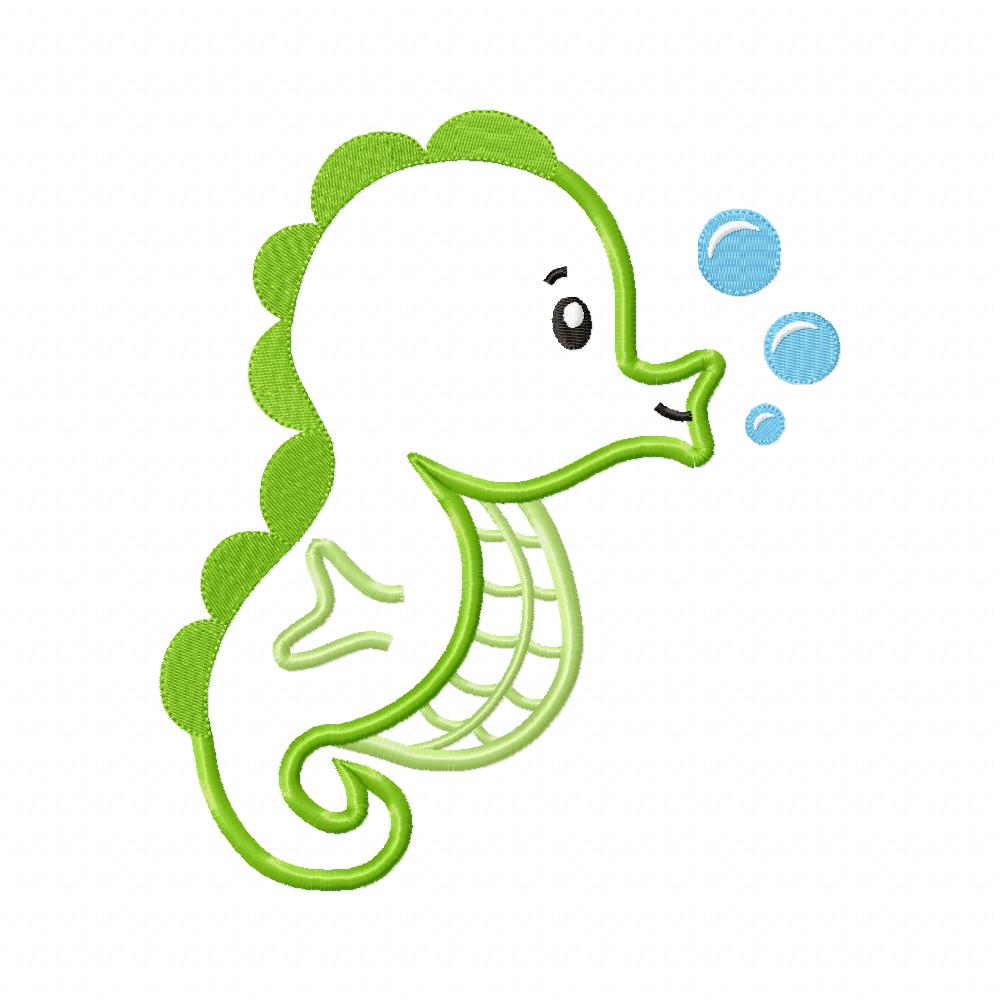 Seahorse - Fill Stitch and Applique - Set of 2 designs