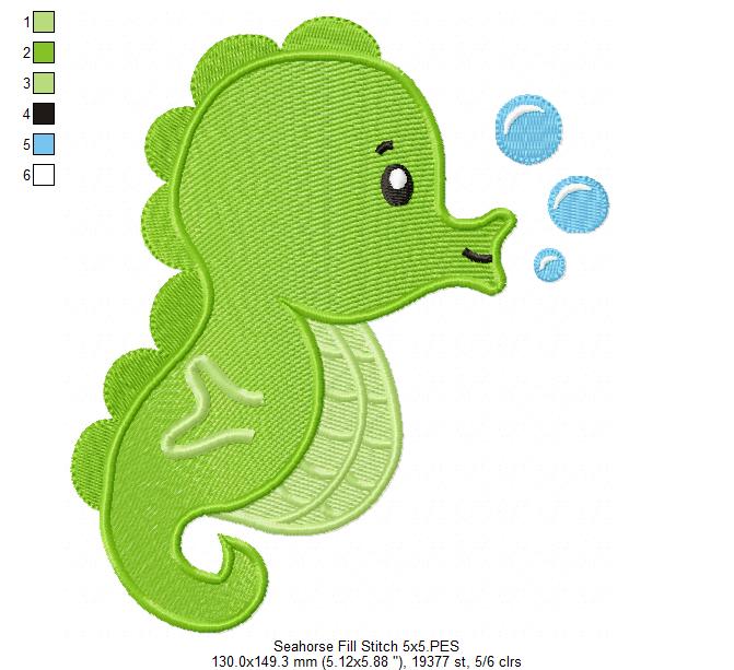 Seahorse - Fill Stitch