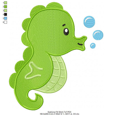 Seahorse - Fill Stitch