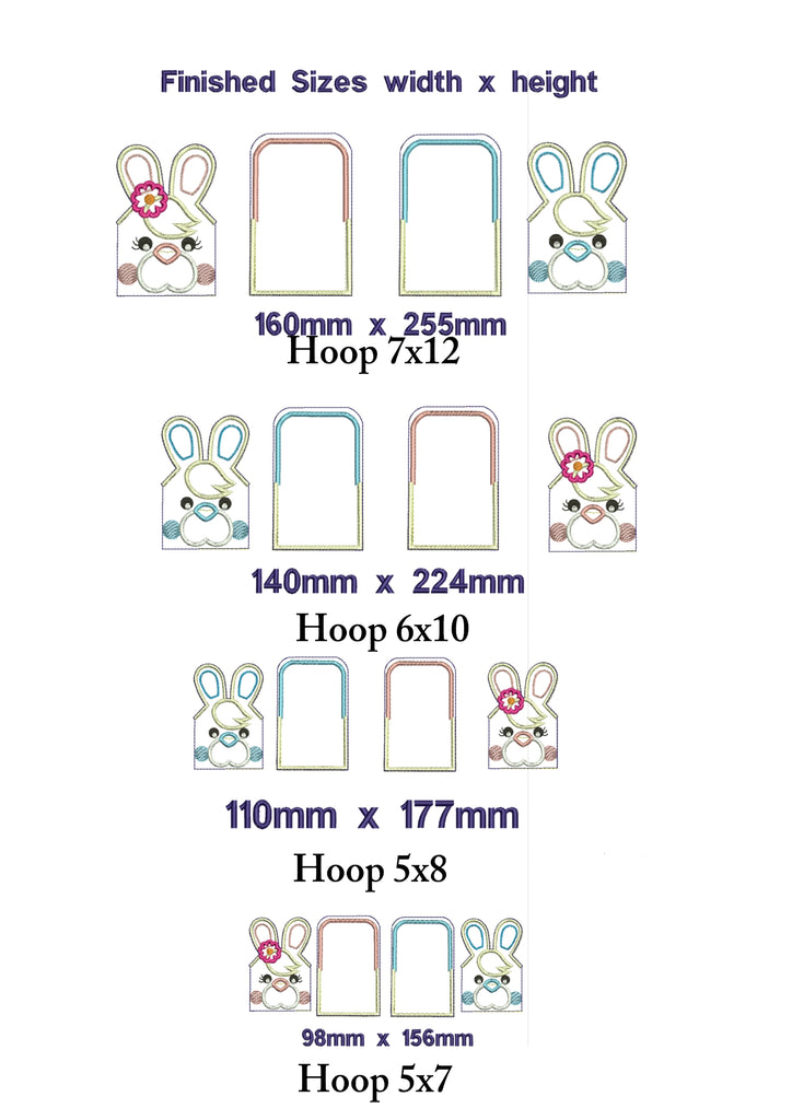 Easter Bunny Boy and Girl Cute with Pocket - ITH Project - Machine Embroidery Design