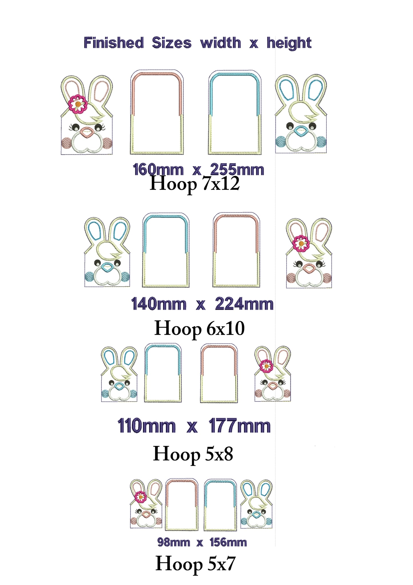 Bunny Girl Cute with Pocket - ITH Project - Machine Embroidery Design