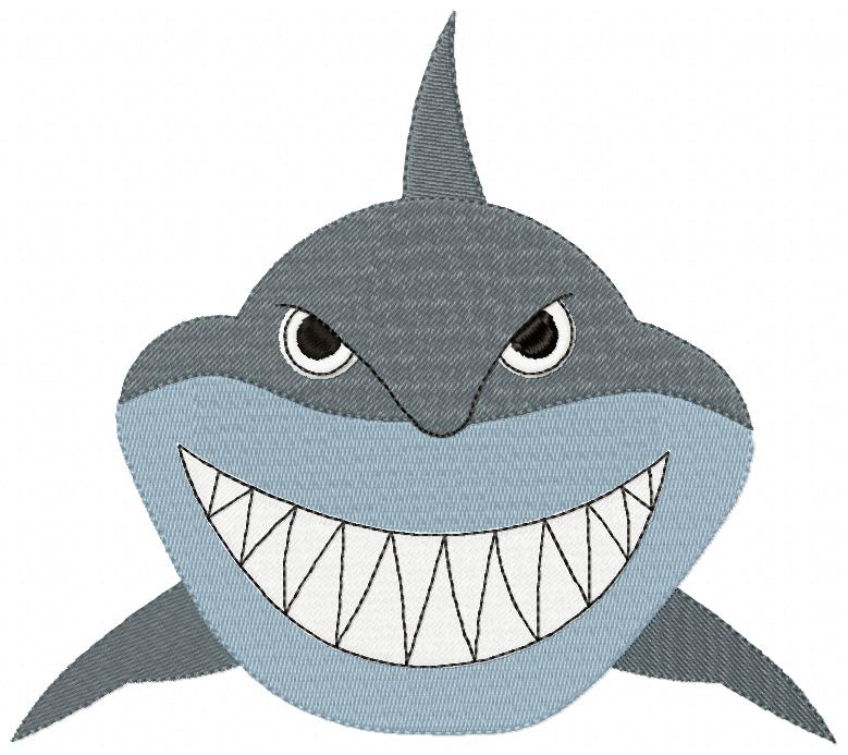 Playful Shark Duo – Fill Stitch – Machine Embroidery Design