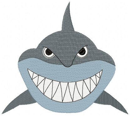 Playful Shark Duo – Fill Stitch – Machine Embroidery Design
