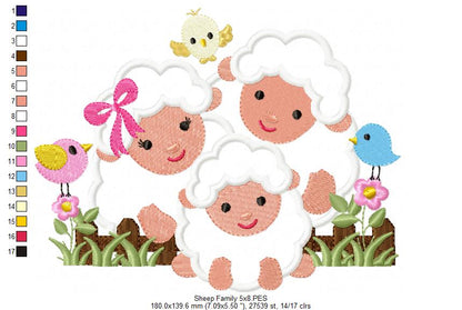 Family of Sheeps - Applique