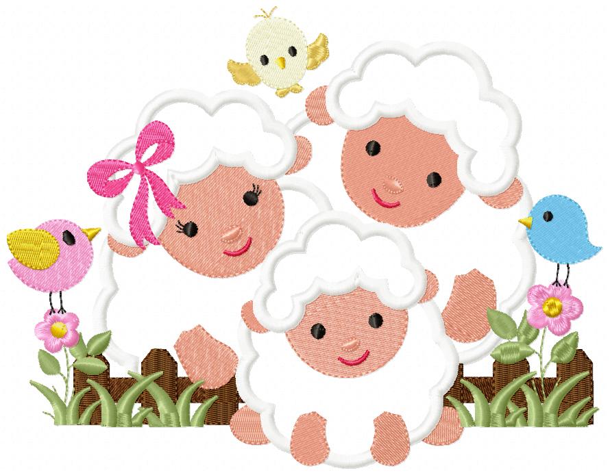 Family of Sheeps - Applique