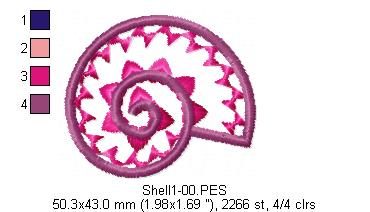 Shells pack - Applique - Machine Embroidery Design
