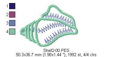 Shells pack - Applique - Machine Embroidery Design