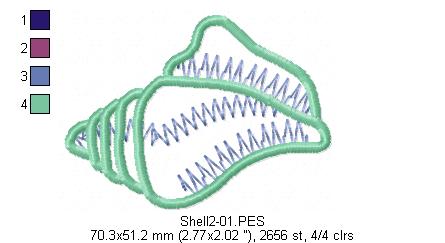 Shells pack - Applique - Machine Embroidery Design