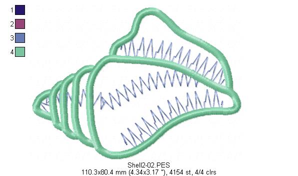 Shells pack - Applique - Machine Embroidery Design