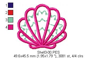 Shells pack - Applique - Machine Embroidery Design