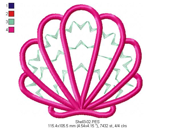 Shells pack - Applique - Machine Embroidery Design