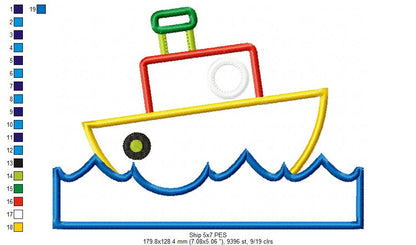 Nautical Boats Collection - Applique - Set of 7 designs