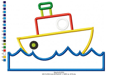 Nautical Boats Collection - Applique - Set of 7 designs