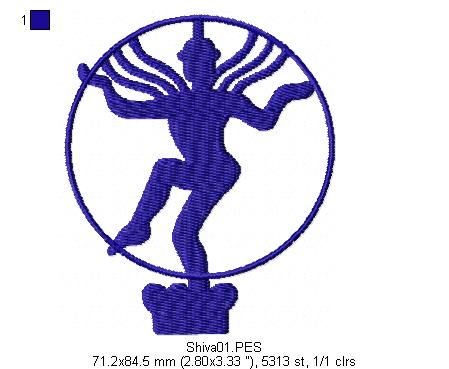 Shiva - Fill Stitch - Machine Embroidery Design