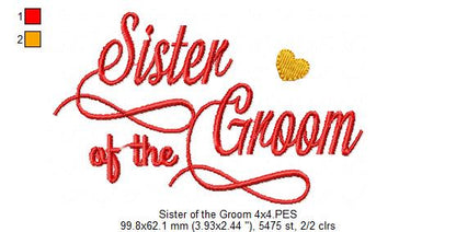 Sister of the Groom - Fill Stitch