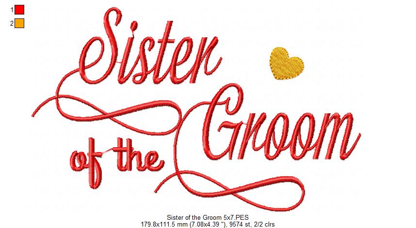 Sister of the Groom - Fill Stitch