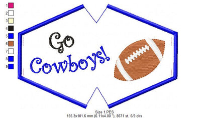 Go Cowboys! Face Mask - ITH Project - Machine Embroidery Design