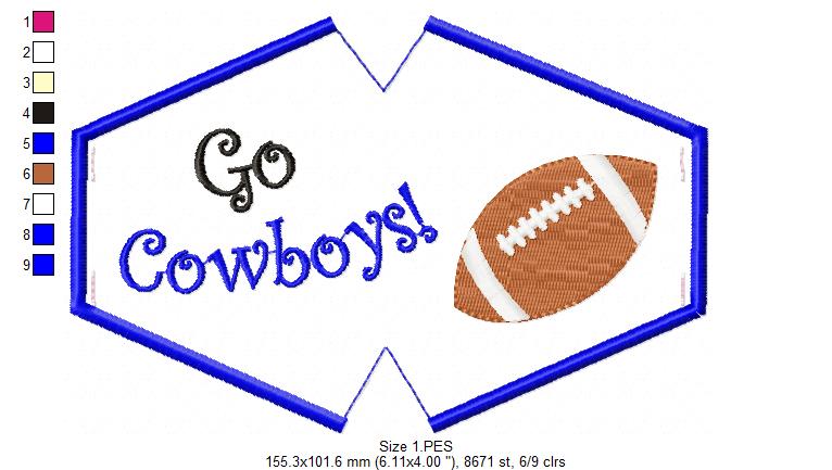 Go Cowboys! Face Mask - ITH Project - Machine Embroidery Design