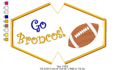 Go Broncos! Face Mask - ITH Project - Machine Embroidery Design
