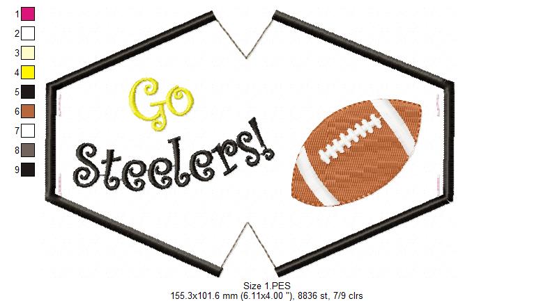 Go Steelers! Face Mask - ITH Project - Machine Embroidery Design