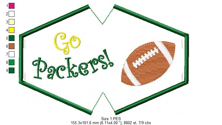 Go Packers! Face Mask - ITH Project - Machine Embroidery Design