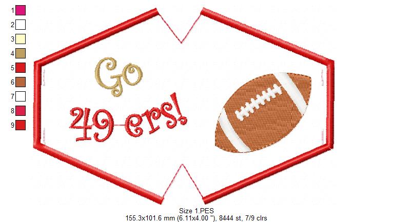 Go 49ers! Face Mask - ITH Project - Machine Embroidery Design