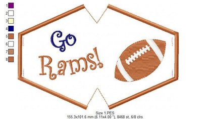 Go Rams! Face Mask - ITH Project - Machine Embroidery Design