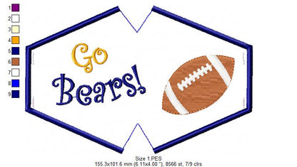 Go Bears! Face Mask - ITH Project - Machine Embroidery Design