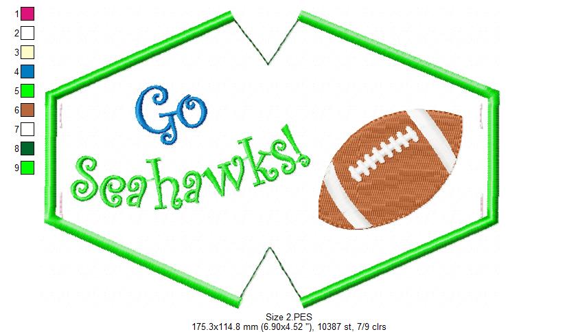 Go Seahawks! Face Mask - ITH Project - Machine Embroidery Design