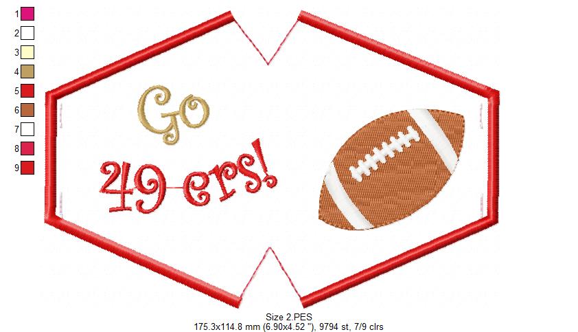 Go 49ers! Face Mask - ITH Project - Machine Embroidery Design