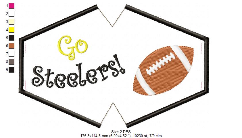 Go Steelers! Face Mask - ITH Project - Machine Embroidery Design