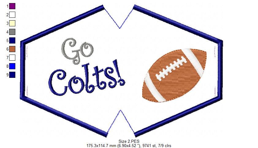 Go Colts! Face Mask - ITH Project - Machine Embroidery Design