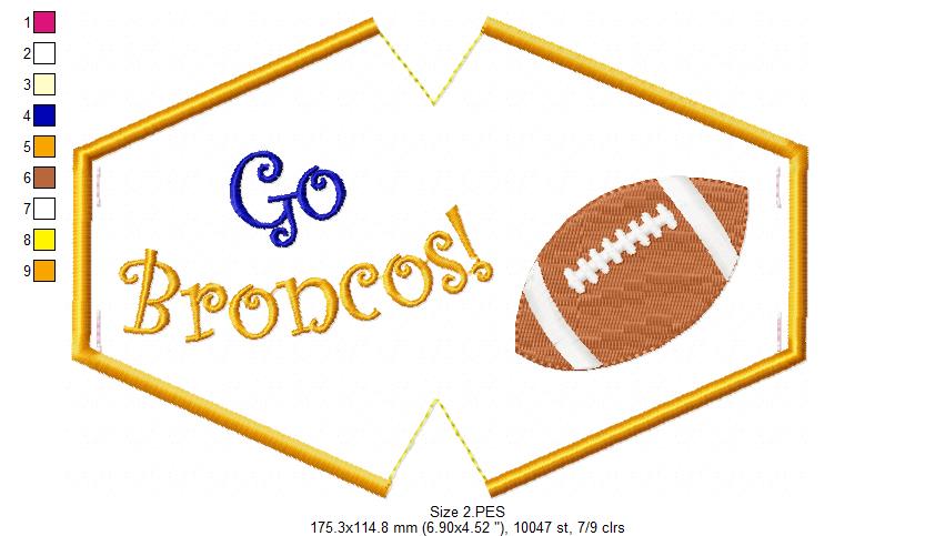Go Broncos! Face Mask - ITH Project - Machine Embroidery Design