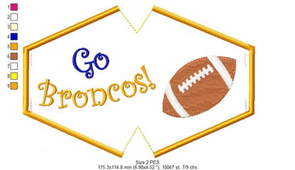 Go Broncos! Face Mask - ITH Project - Machine Embroidery Design