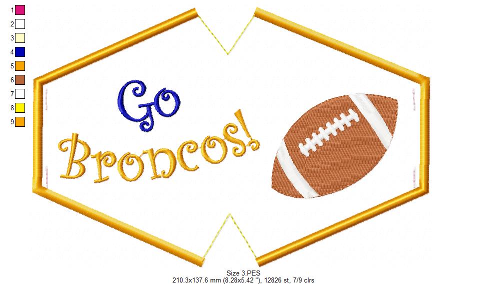 Go Broncos! Face Mask - ITH Project - Machine Embroidery Design