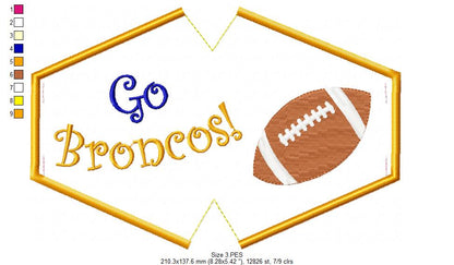 Go Broncos! Face Mask - ITH Project - Machine Embroidery Design