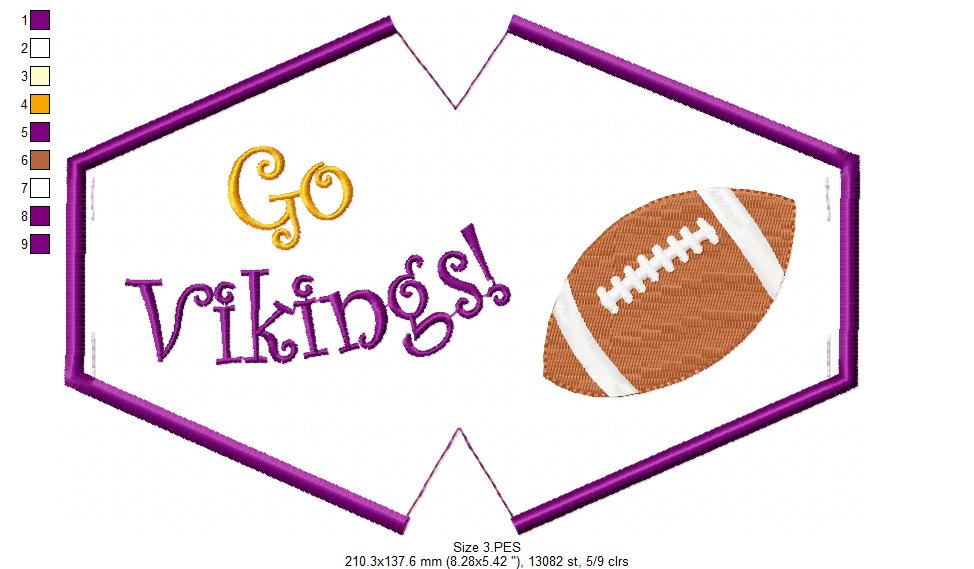Go Vikings! Face Mask - ITH Project - Machine Embroidery Design
