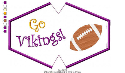 Go Vikings! Face Mask - ITH Project - Machine Embroidery Design
