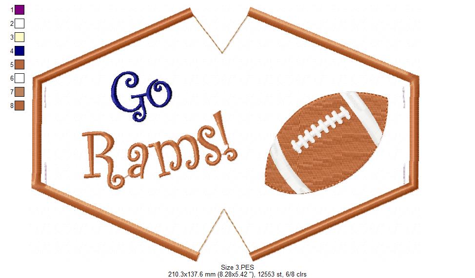 Go Rams! Face Mask - ITH Project - Machine Embroidery Design