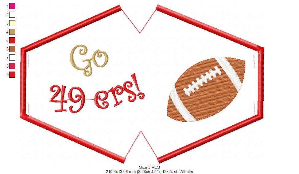 Go 49ers! Face Mask - ITH Project - Machine Embroidery Design