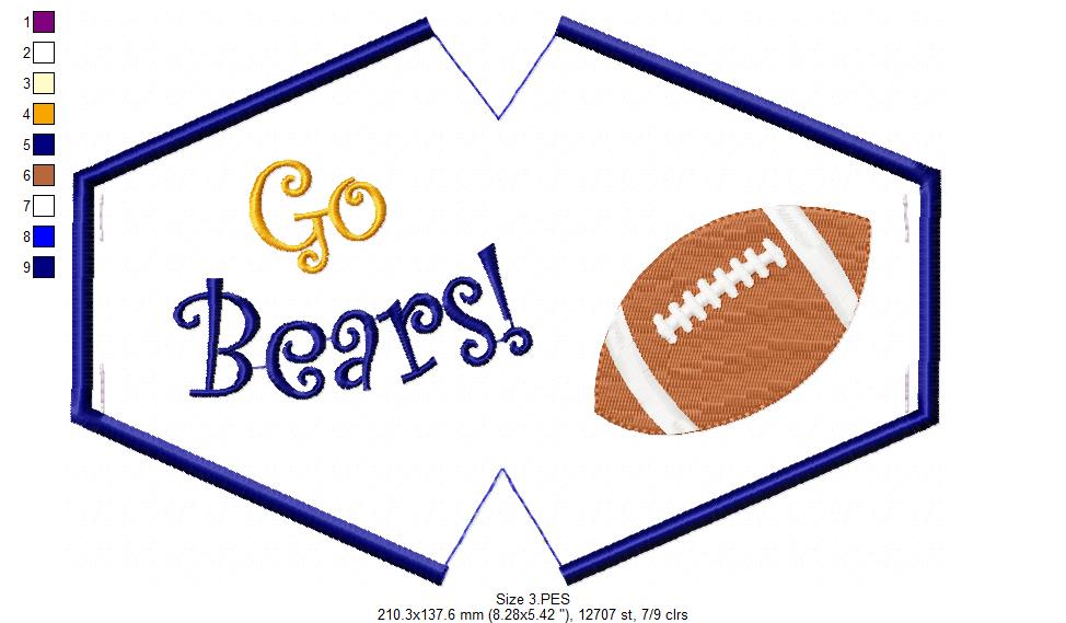 Go Bears! Face Mask - ITH Project - Machine Embroidery Design