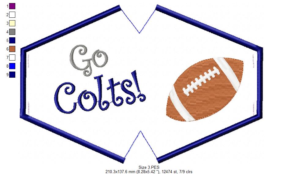 Go Colts! Face Mask - ITH Project - Machine Embroidery Design