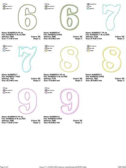 0-9 Numbers - Applique-Machine Embroidery Design